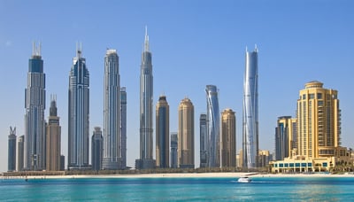 Dubai cityscape with iconic landmarks and travel experiences Dubai cityscape with iconic landmarks and travel experiences